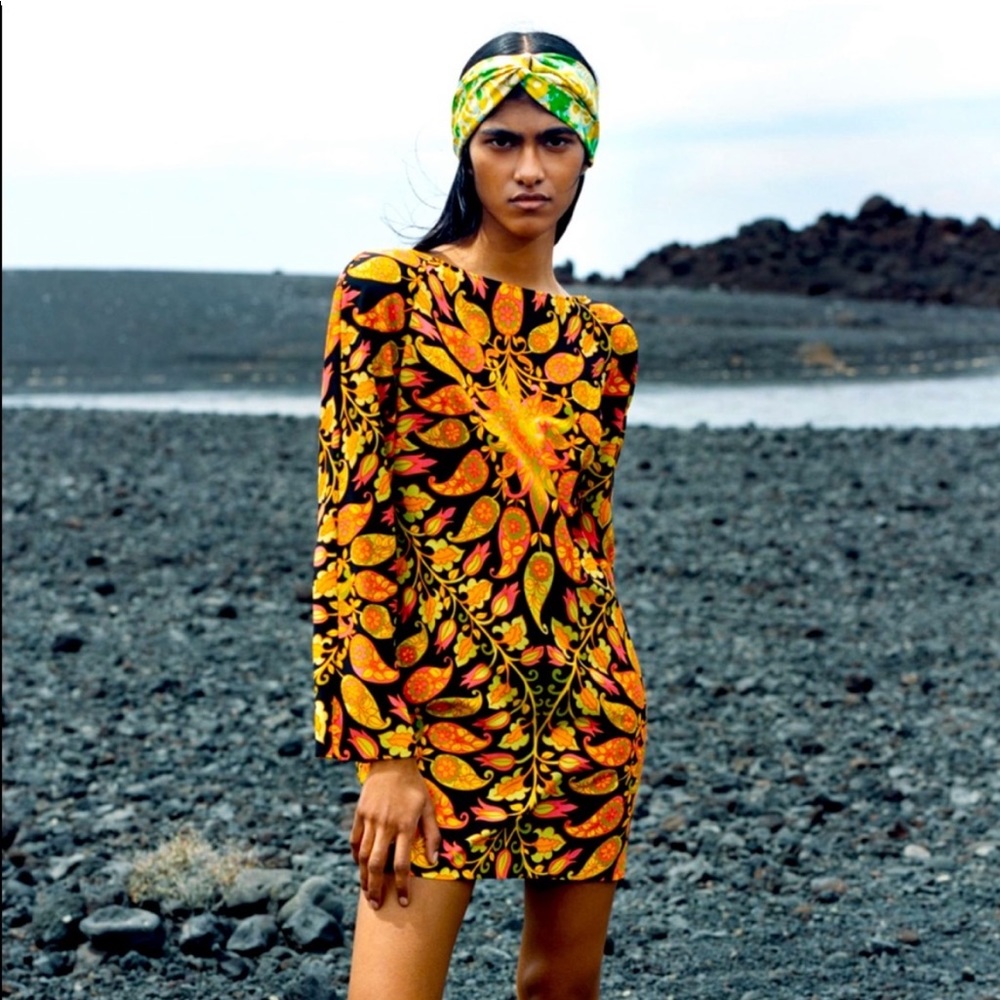 NWT Zara Printed mini dress
